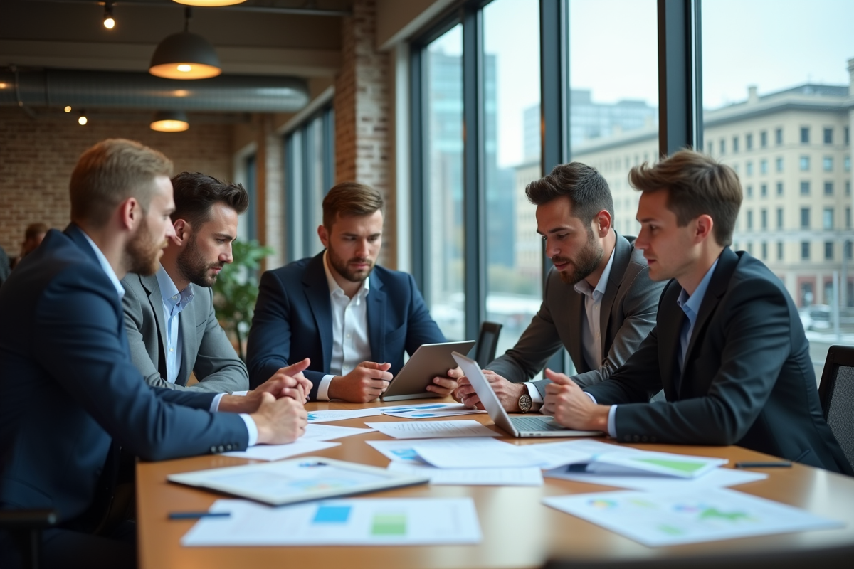 Groupe de professionnels collaborant autour d